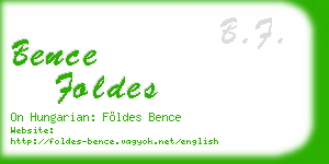 bence foldes business card